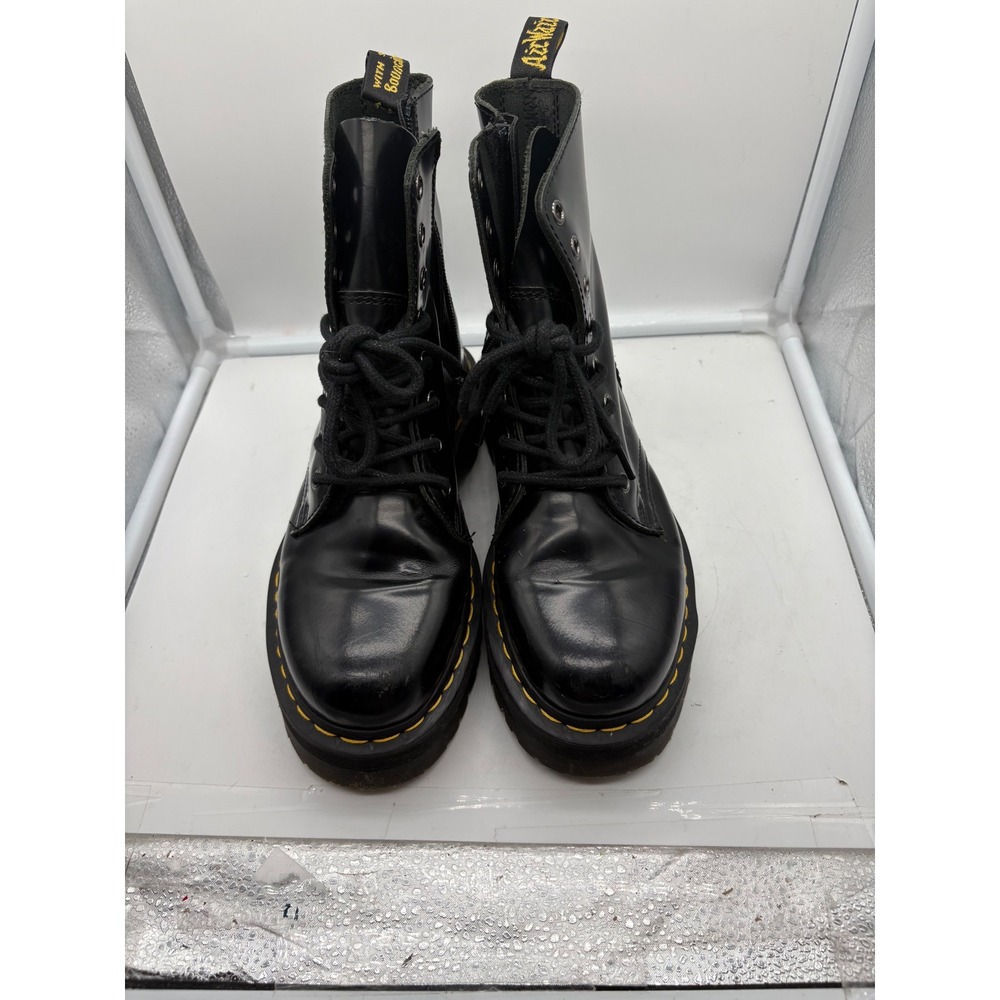 Dr. Martens Jadon Platform Boots Black Smooth Leather Women's Size 7
